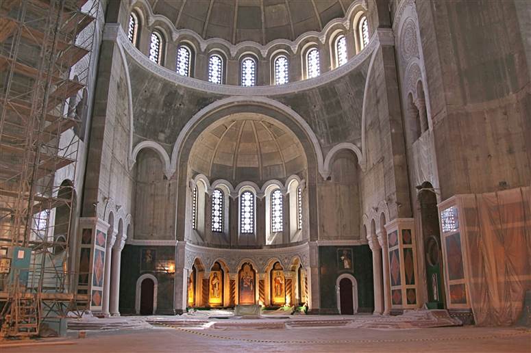 Inside St Sava Church, Belgrade, Serbia